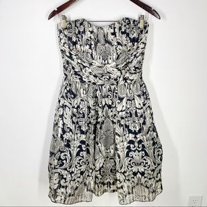 New Anna Sui Strapless Silk Dress 8